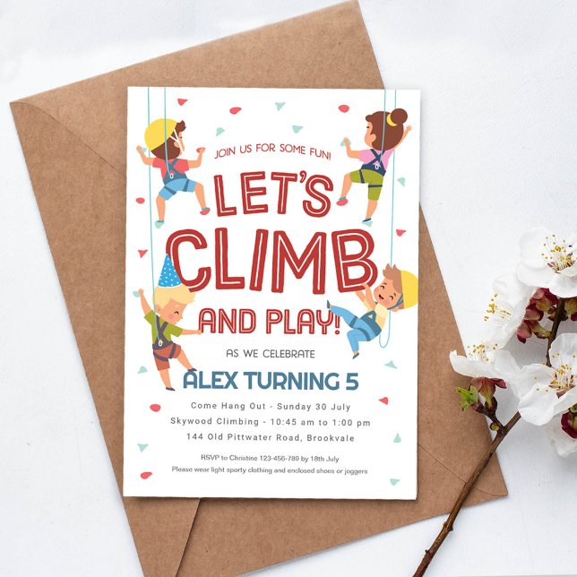 Invitación Fiesta de Cumpleaños de Escalada en Roca para Niño (Subido por el creador)