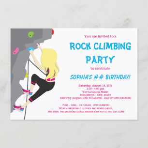 Invitación Fiesta de cumpleaños de escalada rock para chicas