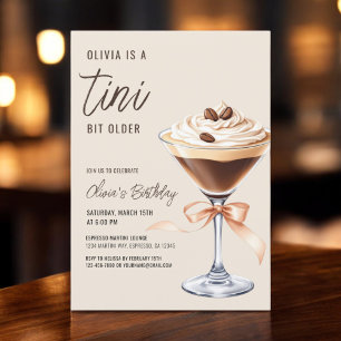 Invitación Fiesta de cumpleaños de Espresso Martini, un poco 