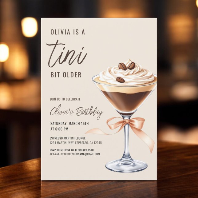 Invitación Fiesta de cumpleaños de Espresso Martini, un poco  (Subido por el creador)