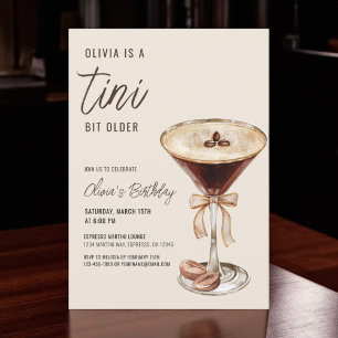 Invitación Fiesta de cumpleaños de Espresso Martini, un poco 