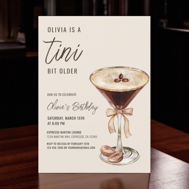 Invitación Fiesta de cumpleaños de Espresso Martini, un poco  (Subido por el creador)