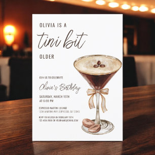 Invitación Fiesta de cumpleaños de Espresso Martini, un poco 