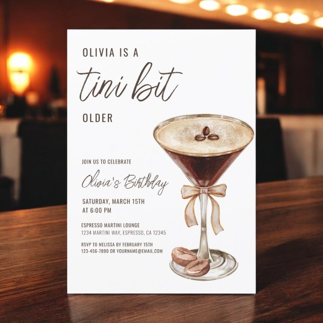 Invitación Fiesta de cumpleaños de Espresso Martini, un poco  (Subido por el creador)