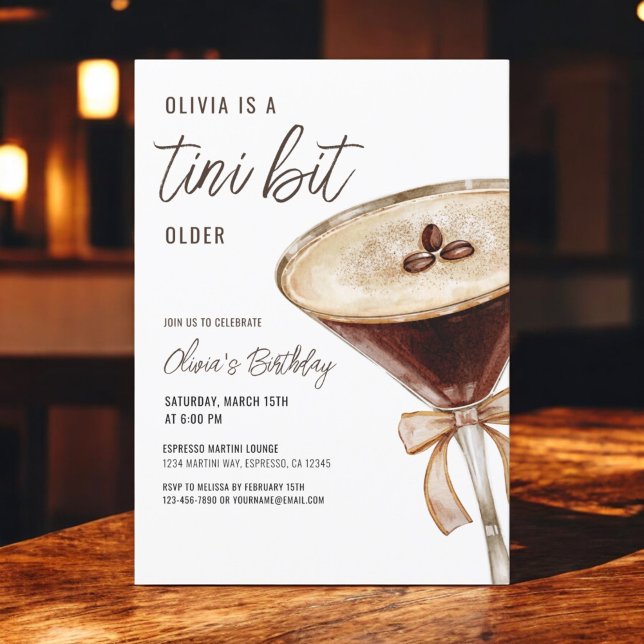 Invitación Fiesta de cumpleaños de Espresso Martini, un poco  (Subido por el creador)
