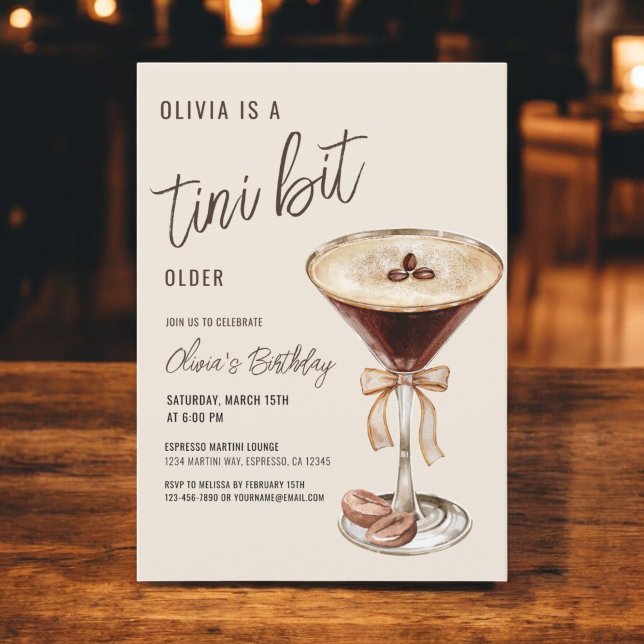 Invitación Fiesta de cumpleaños de Espresso Martini, un poco  (Subido por el creador)