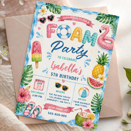 Invitación Fiesta de cumpleaños de espuma de verano