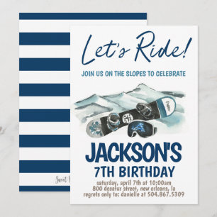 Invitación Fiesta de cumpleaños de esquí