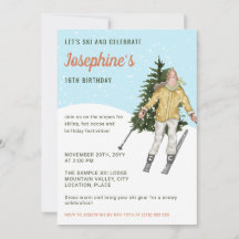 Fiesta de Cumpleaños de Esquí de Niña de Invierno