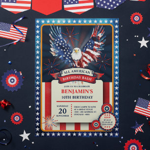 Invitación Fiesta de cumpleaños de Estados Unidos