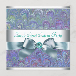 Invitación Fiesta de Cumpleaños de Estampado Paisley de Pavo