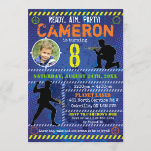 Invitación Fiesta de cumpleaños de etiqueta láser