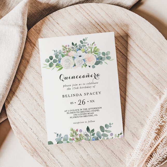 Invitación Fiesta de cumpleaños de Eucalyptus Greenery Quince (Subido por el creador)