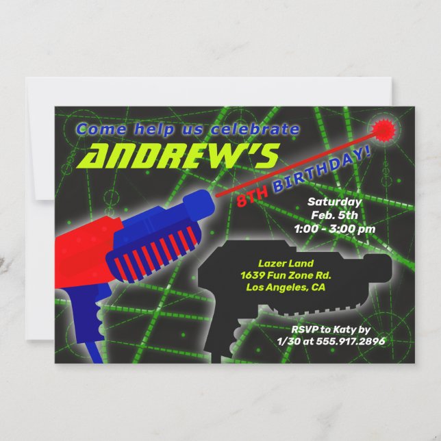 Invitación Fiesta de cumpleaños de Extreme Tag Boy (Anverso)
