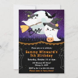 Invitación Fiesta de Cumpleaños de Fantasmas de Boo Halloween