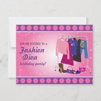 Invitación Fiesta de cumpleaños de Fashion Diva