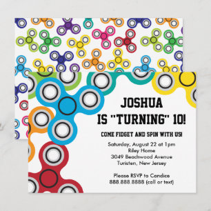 Invitación Fiesta de cumpleaños de Fidget Spinner para chicos