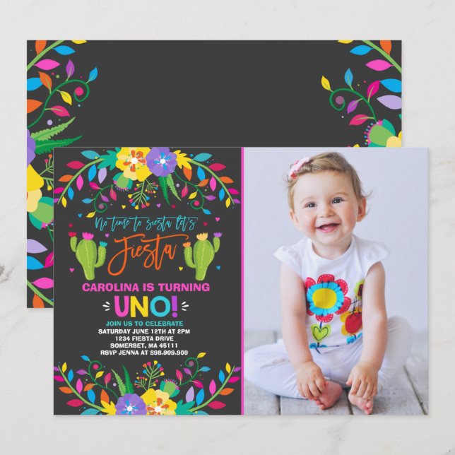 Invitación Fiesta de cumpleaños de Fiesta de cumpleaños mexic (Anverso / Reverso)