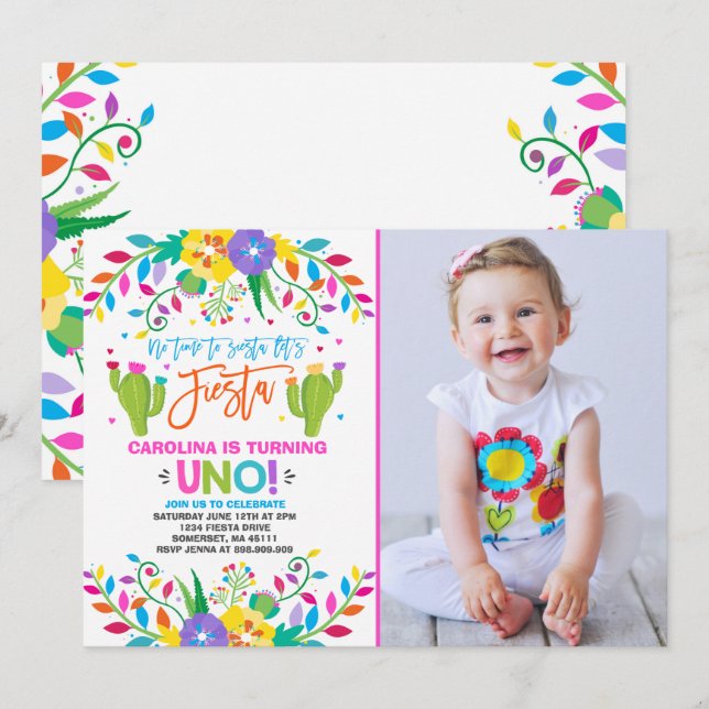 Invitación Fiesta de cumpleaños de Fiesta de cumpleaños mexic (Anverso / Reverso)