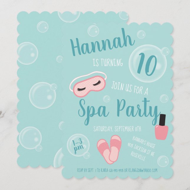 Invitación Fiesta de cumpleaños de Fiestas (Anverso / Reverso)