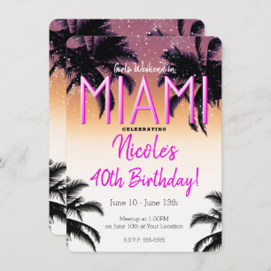Invitación Fiesta de cumpleaños de fin de semana de los Chica