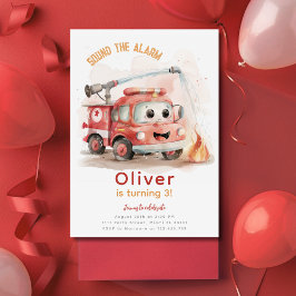 Invitación Fiesta de cumpleaños de Firetruck