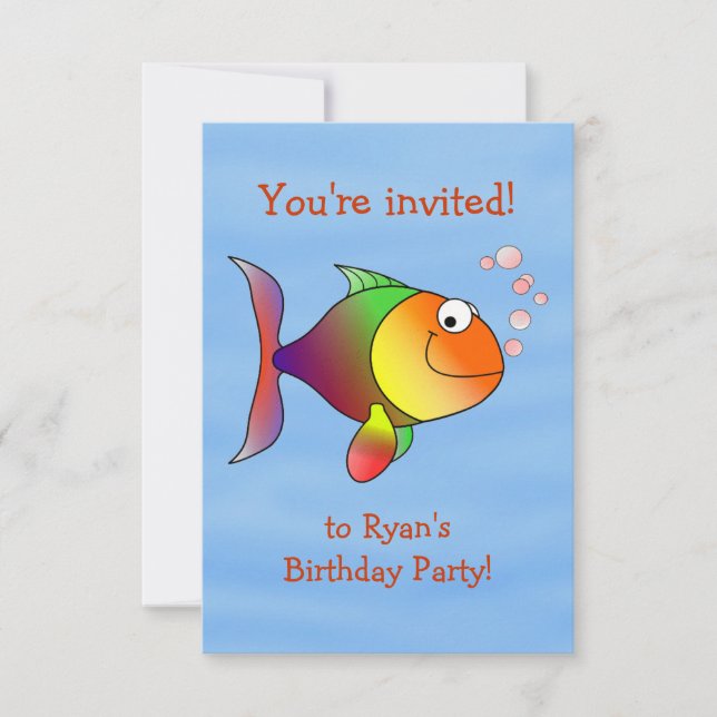 Invitación Fiesta de cumpleaños de Fishy Fun (Anverso)