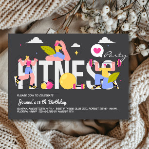 Invitación Fiesta de cumpleaños de fitness