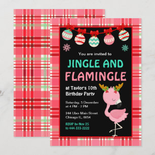 Invitación Fiesta de cumpleaños de Flamingo Holiday