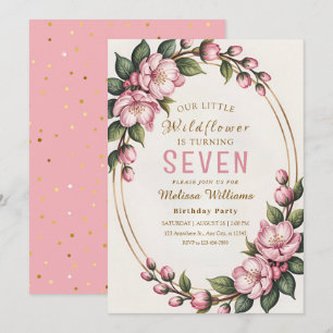 Invitación Fiesta de Cumpleaños de Flor Silvestre de Primaver