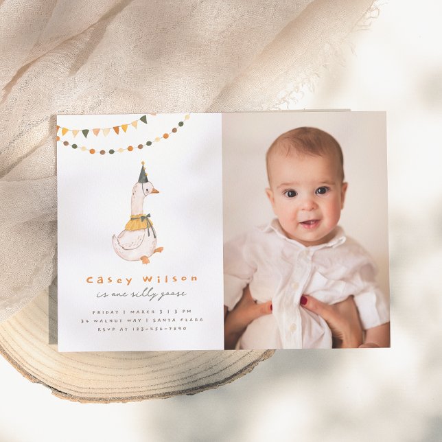 Invitación Fiesta de cumpleaños de foto de una tonta goosa (Subido por el creador)