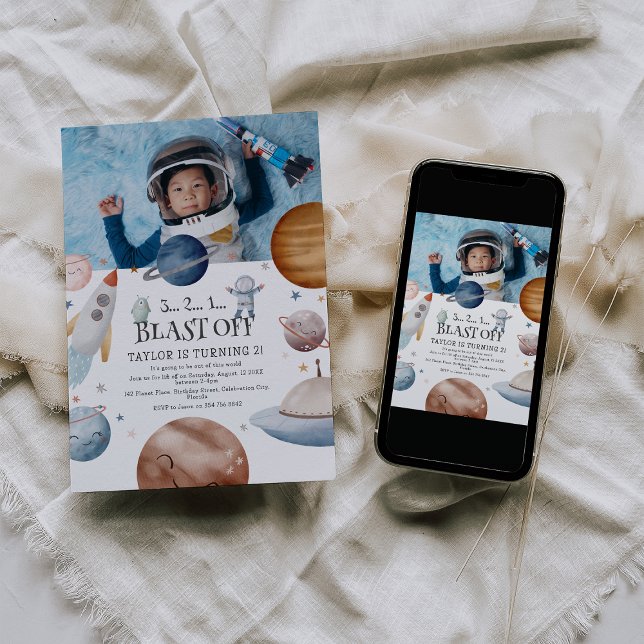 Invitación Fiesta de Cumpleaños de Fotografía del Espacio Ext (Subido por el creador)