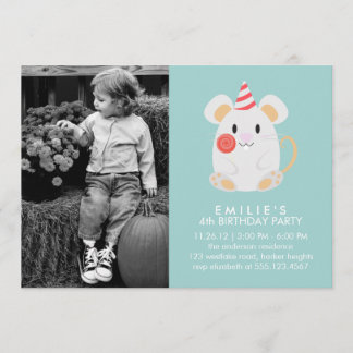Invitación Fiesta de cumpleaños de fotos de niños de ratón li