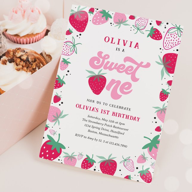 Invitación Fiesta de cumpleaños de fresa cumpleaños Berry Swe (Subido por el creador)