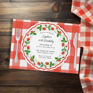Invitación Fiesta de cumpleaños de fresa dulce Berry