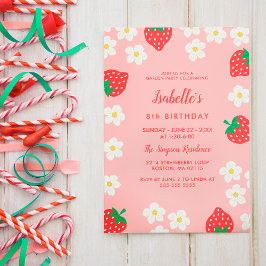 Invitación Fiesta de cumpleaños de fresas