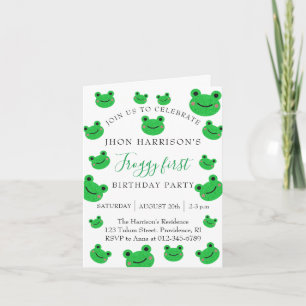 Invitación Fiesta de cumpleaños de Froggy Croaking Amphibian