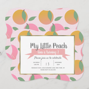 Invitación Fiesta de Cumpleaños de Frutas con Patrón de Meloc