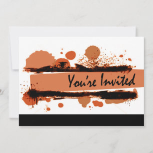 Invitación Fiesta de cumpleaños de Funky Bold Grunge Splatter