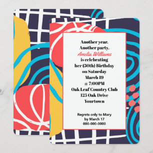 Invitación Fiesta de cumpleaños de Funky Doodles