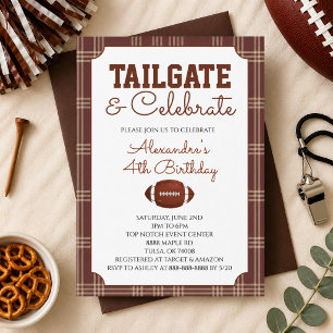 Invitación Fiesta de cumpleaños de fútbol americano con gingh