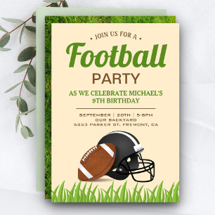 Invitación Fiesta de Cumpleaños de Fútbol Americano para Niño