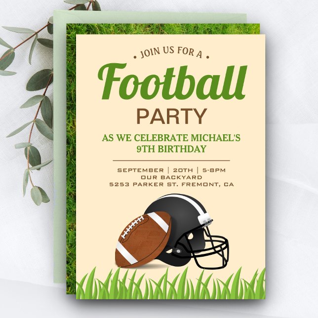 Invitación Fiesta de Cumpleaños de Fútbol Americano para Niño (Subido por el creador)