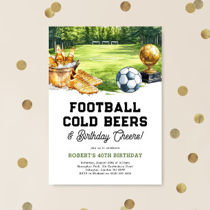 Invitación Fiesta de Cumpleaños de Fútbol, Cervezas y Aplauso