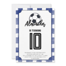 Fiesta de Cumpleaños de Fútbol con Cuadros Azules