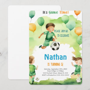 Invitación Fiesta de cumpleaños de fútbol editable