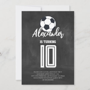 Invitación Fiesta de Cumpleaños de Fútbol en Pizarra