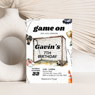 Invitación Fiesta de Cumpleaños de Fútbol Game On