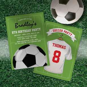 Invitación Fiesta de Cumpleaños de Fútbol Infantil   Jersey B