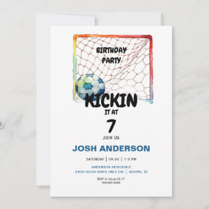 Invitación Fiesta de cumpleaños de fútbol Kickin it